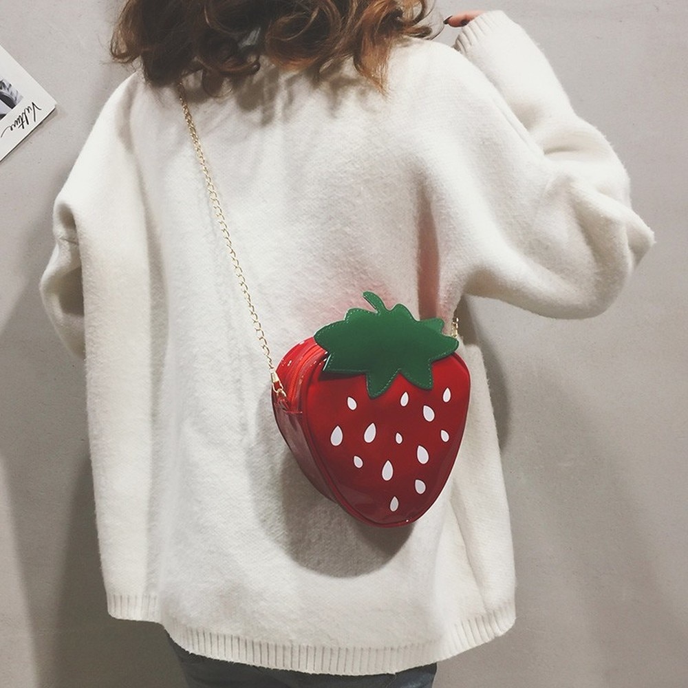 Strawberry Bag Fruit Crossbody Purse Strawberry Bag Fruit Crossbody Purse