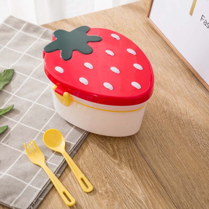 Strawberry Lunch Box with Utensils