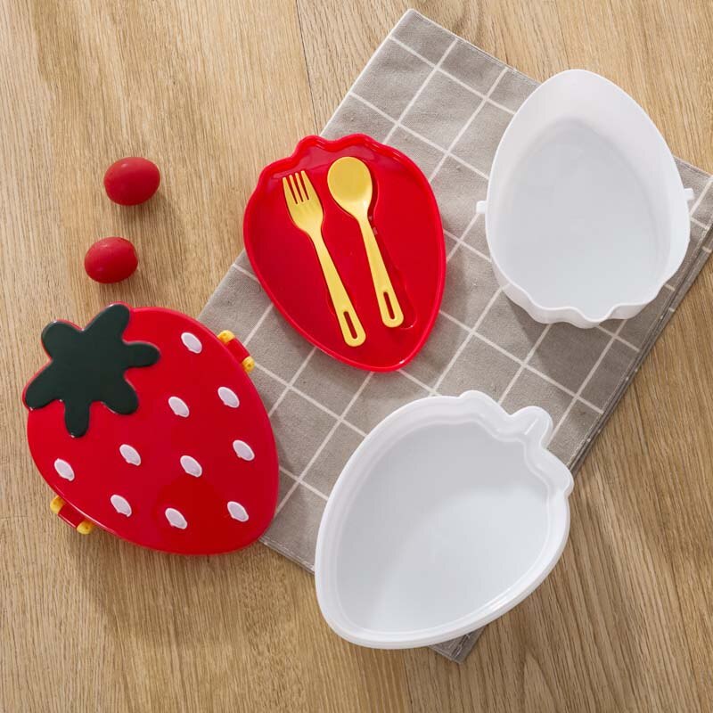 Strawberry Lunch Box with Utensils