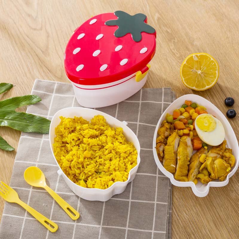Strawberry Lunch Box with Utensils