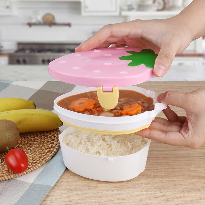 Strawberry Lunch Box with Utensils