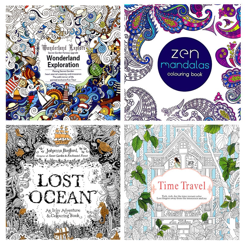 Stress Relief Coloring Books For Adults (4 pcs) Stress Relief Coloring Books For Adults (4 pcs)