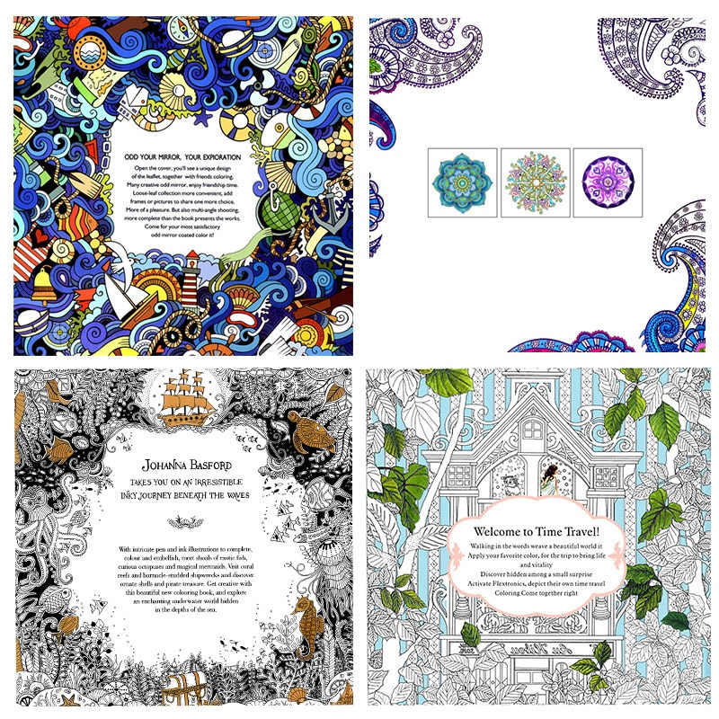 Stress Relief Coloring Books For Adults (4 pcs) Stress Relief Coloring Books For Adults (4 pcs)