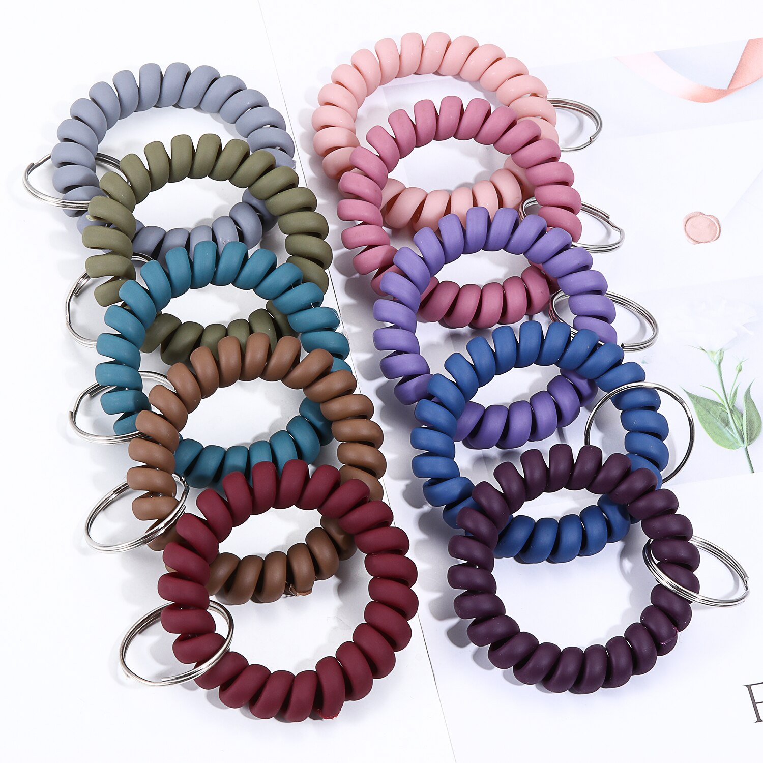 Stretchable Wrist Coil Keychain (10 pcs)