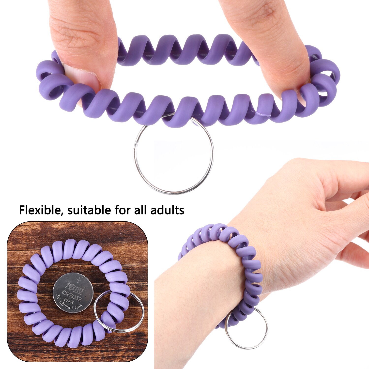Stretchable Wrist Coil Keychain (10 pcs) Stretchable Wrist Coil Keychain (10 pcs)