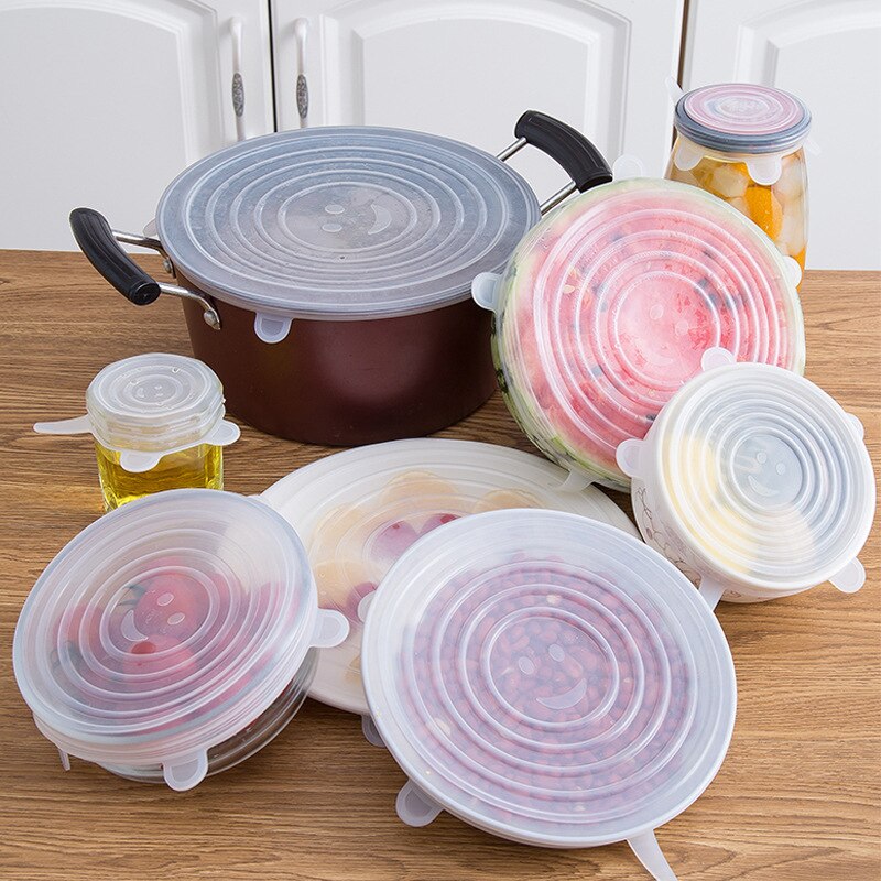Stretchy Food Lids Silicone Covers Set (6 pcs) Stretchy Food Lids Silicone Covers Set (6 pcs)