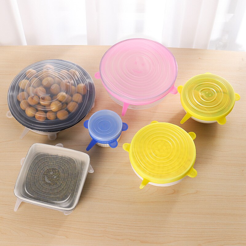 Stretchy Food Lids Silicone Covers Set (6 pcs) Stretchy Food Lids Silicone Covers Set (6 pcs)