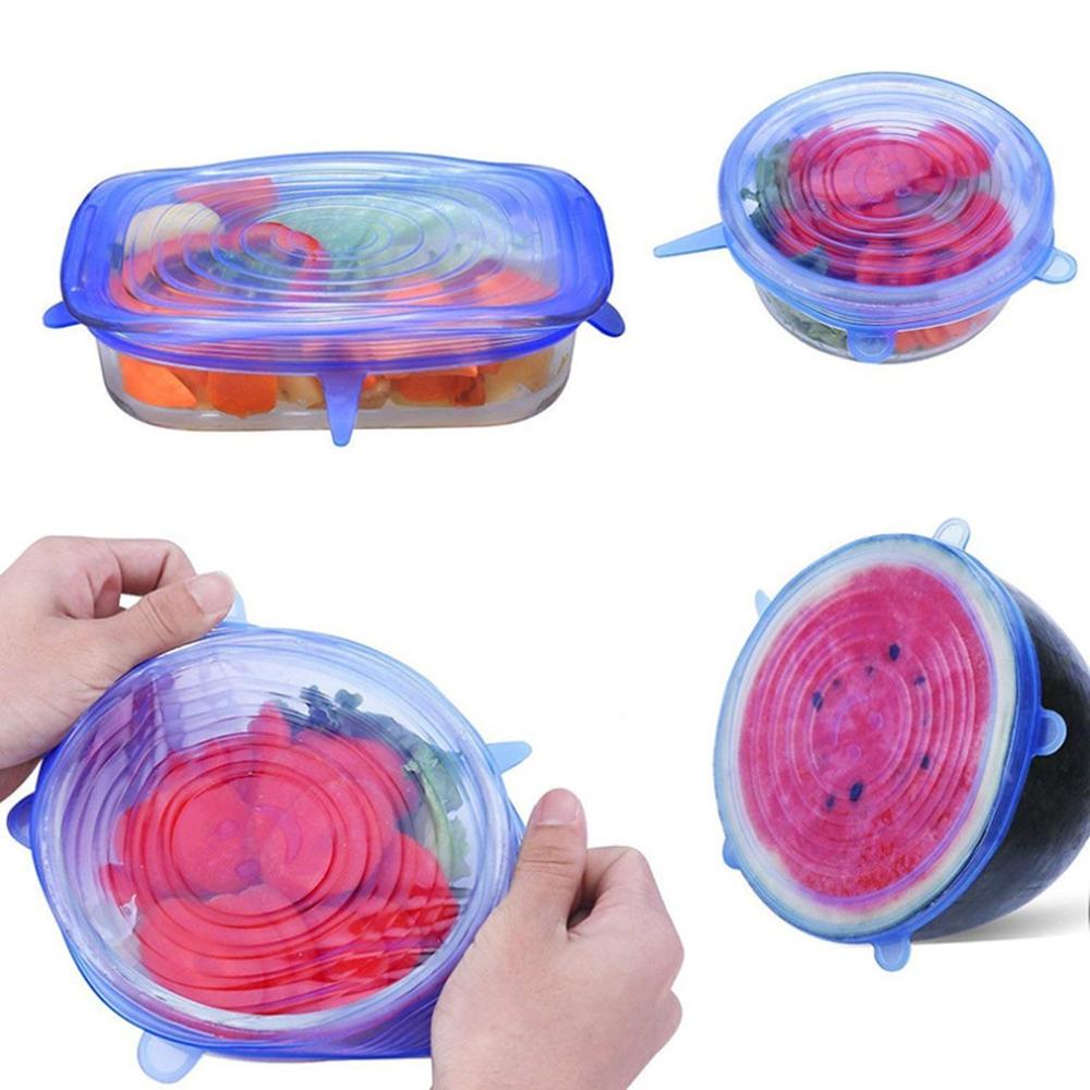 Stretchy Lids Silicone Food Covers (6 pcs) Stretchy Lids Silicone Food Covers (6 pcs)