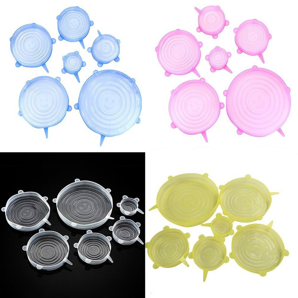 Stretchy Lids Silicone Food Covers (6 pcs) Stretchy Lids Silicone Food Covers (6 pcs)