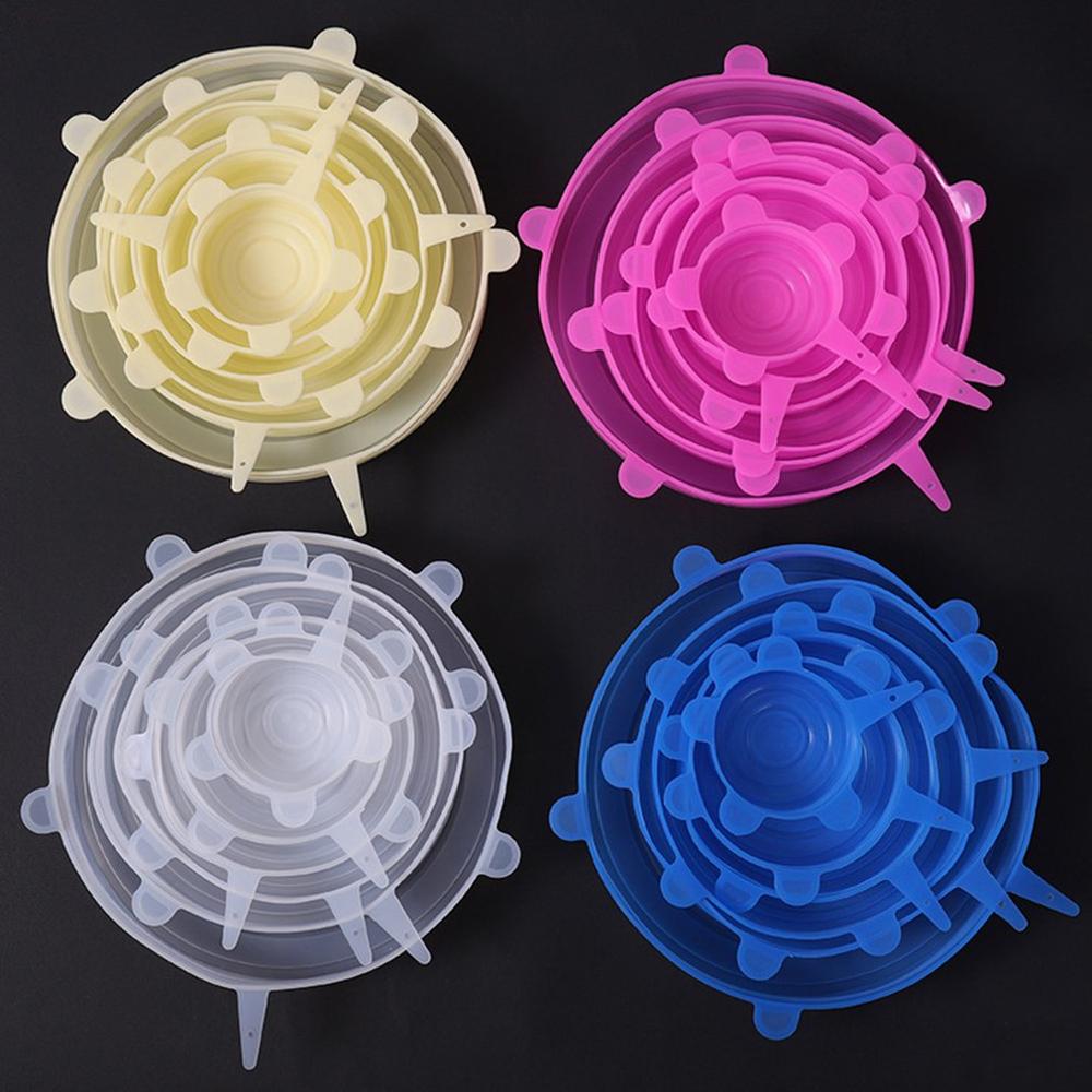 Stretchy Lids Silicone Food Covers (6 pcs) Stretchy Lids Silicone Food Covers (6 pcs)