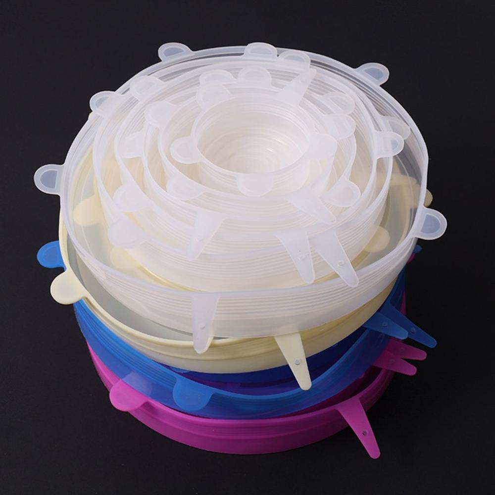 Stretchy Lids Silicone Food Covers (6 pcs) Stretchy Lids Silicone Food Covers (6 pcs)
