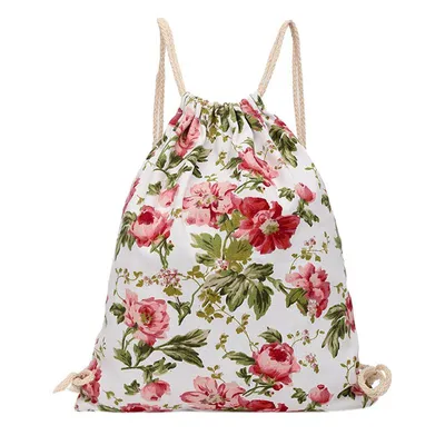 String Backpack Floral Print String Backpack Floral Print