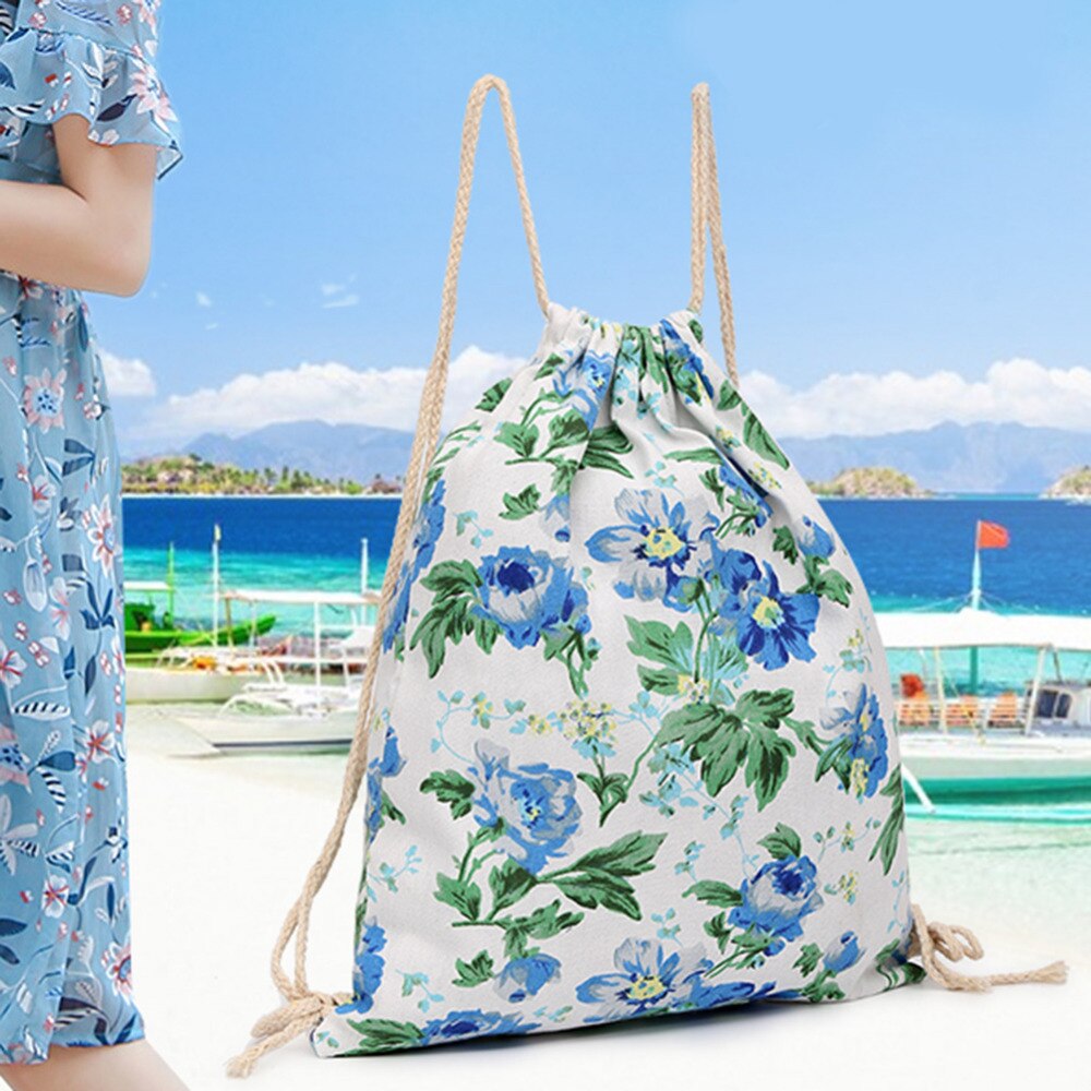 String Backpack Floral Print String Backpack Floral Print
