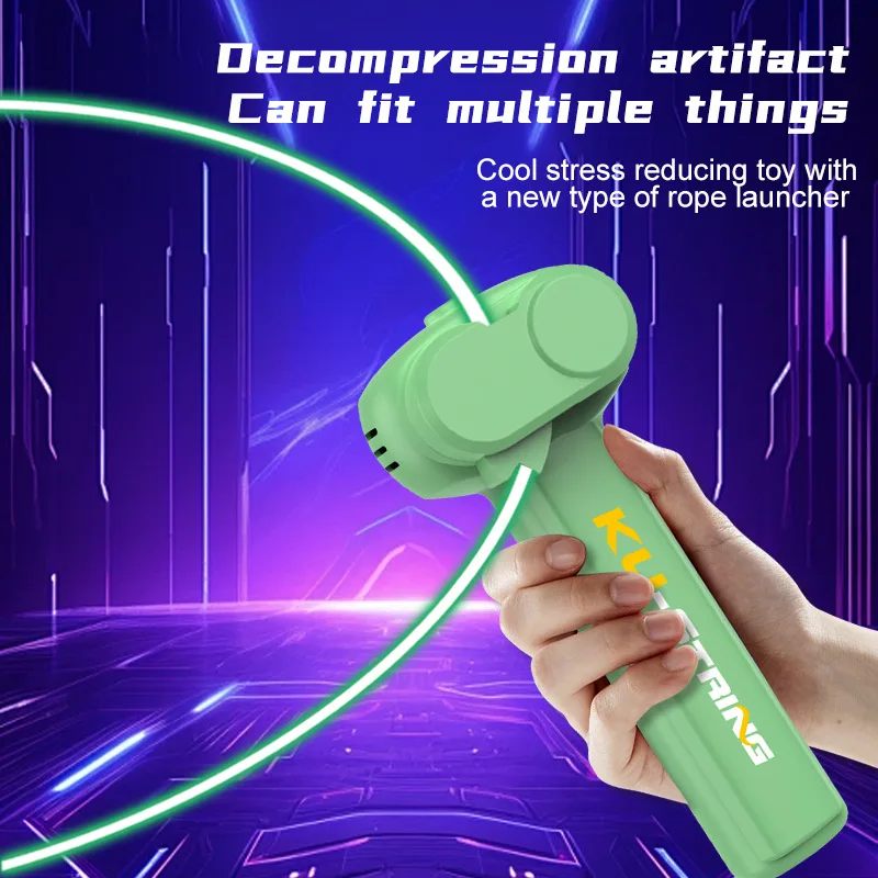 String Rope Glow in The Dark String Rope Launcher Luminous Portable Handheld String Stress Relief Toy For Kids Party String Rope Glow in The Dark String Rope Launcher Luminous Portable Handheld String Stress Relief Toy For Kids Party