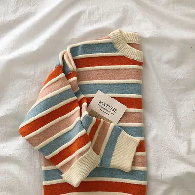 Striped Knit Sweater for Women Striped Knit Sweater for Women