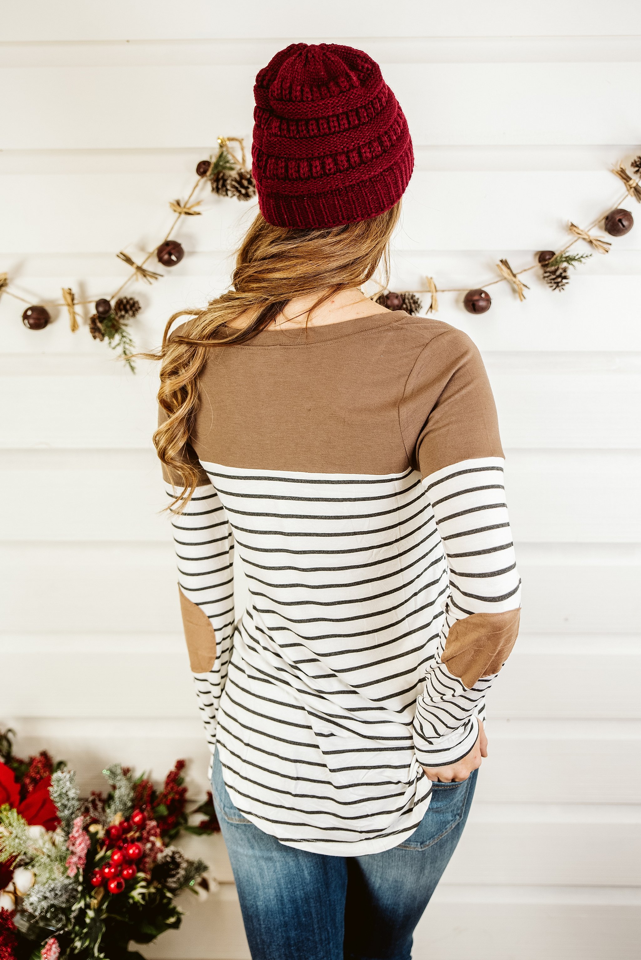 Striped Long Sleeve Breastfeeding Top Striped Long Sleeve Breastfeeding Top
