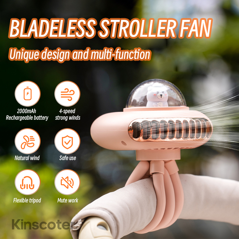 Stroller Fan Portable Flexible Tripod Clip-on Fan 4 Speed Handheld Personal Fan For Car Seat Crib Bike Treadmill