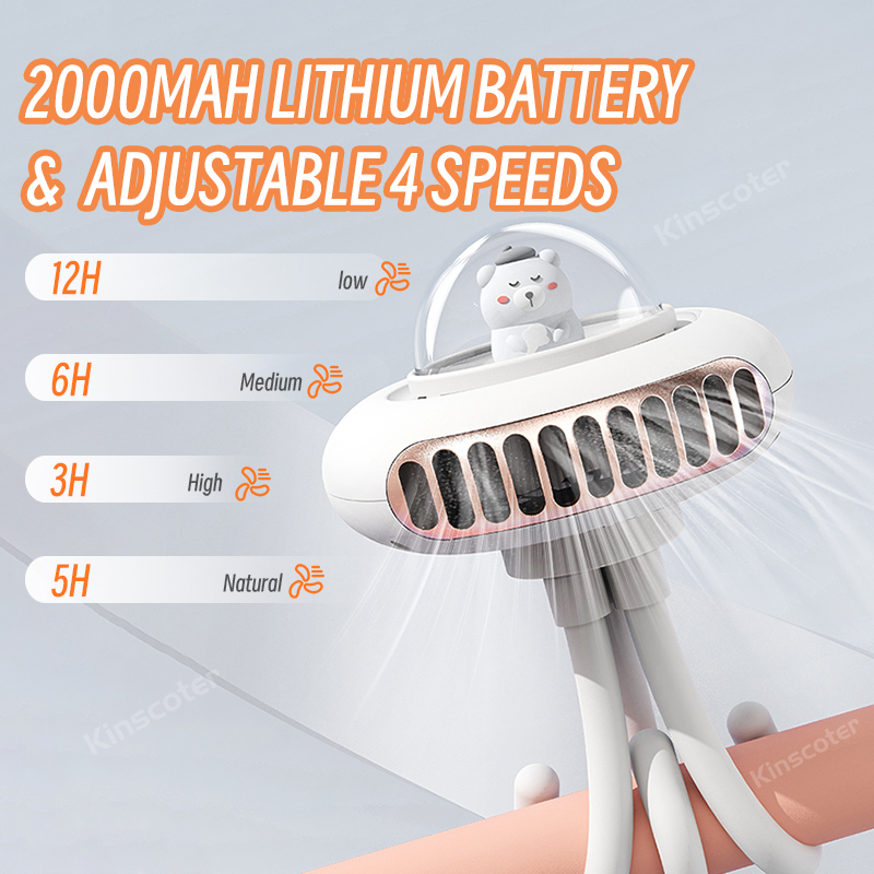 Stroller Fan Portable Flexible Tripod Clip-on Fan 4 Speed Handheld Personal Fan For Car Seat Crib Bike Treadmill