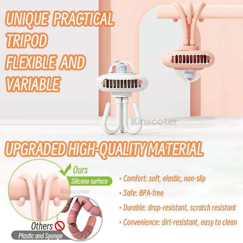 Stroller Fan Portable Flexible Tripod Clip-on Fan 4 Speed Handheld Personal Fan For Car Seat Crib Bike Treadmill