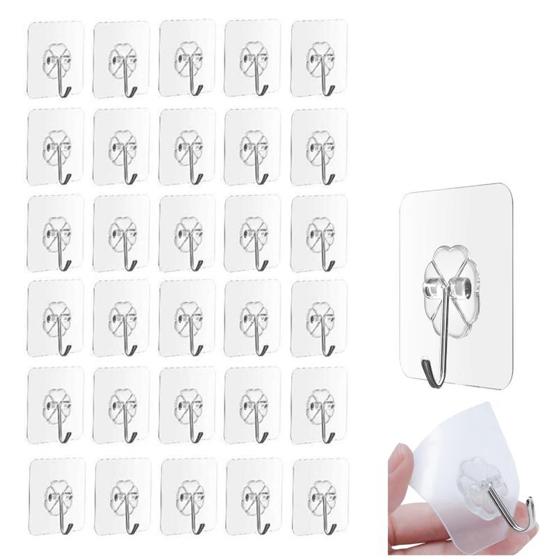 Strong Adhesive Clear Wall Hooks (20 pcs) Strong Adhesive Clear Wall Hooks (20 pcs)