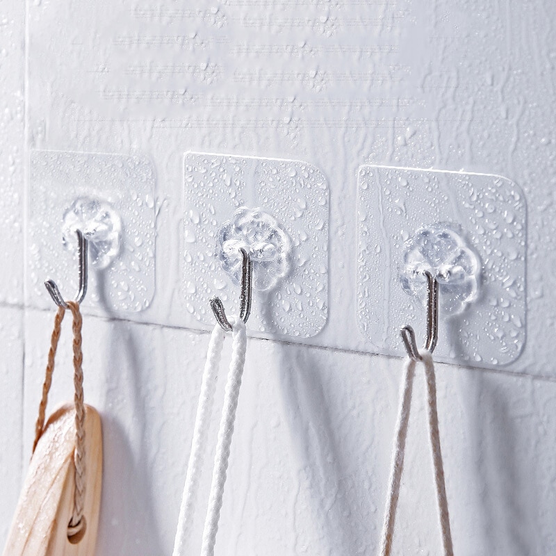 Strong Adhesive Transparent Wall Hooks (10 pcs) Strong Adhesive Transparent Wall Hooks (10 pcs)