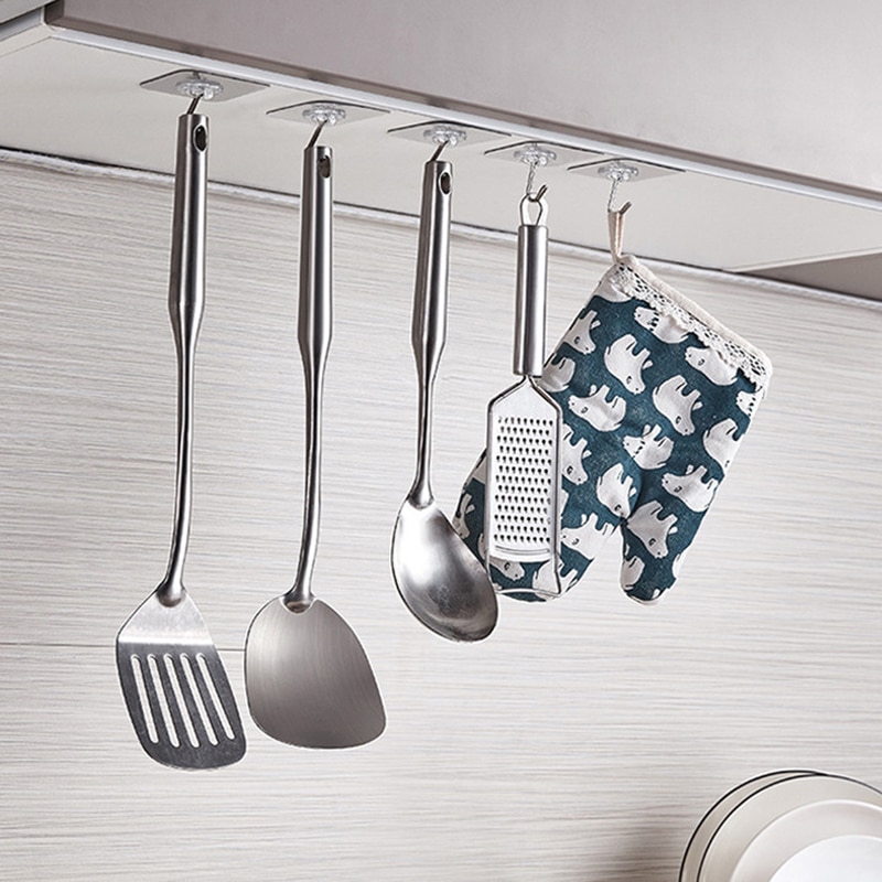 Strong Adhesive Transparent Wall Hooks (10 pcs)