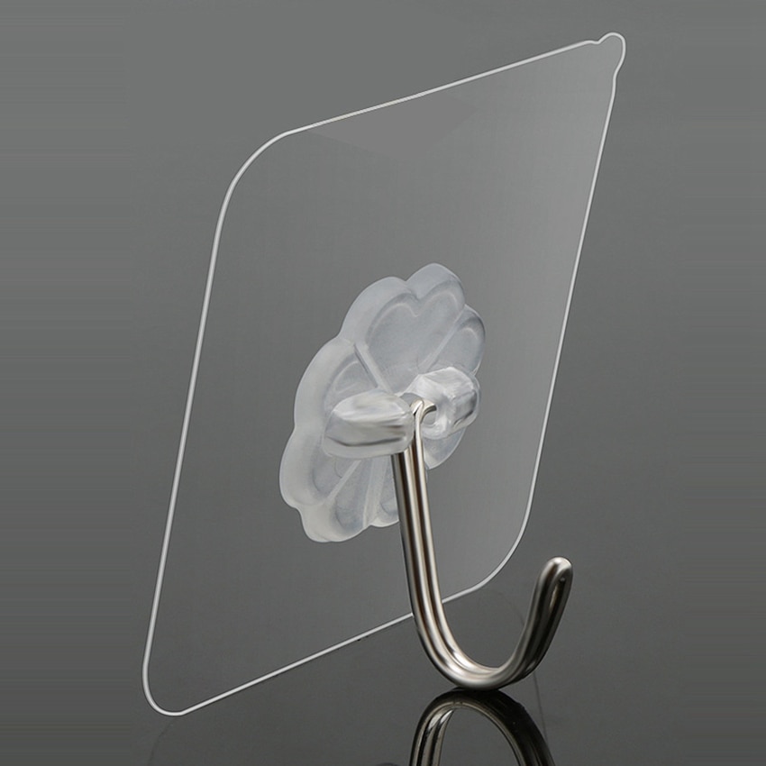 Strong Adhesive Transparent Wall Hooks (10 pcs)