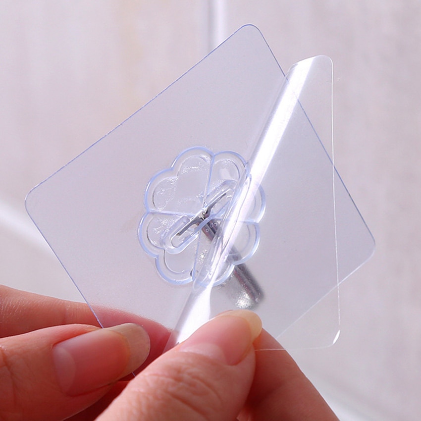 Strong Adhesive Transparent Wall Hooks (10 pcs)