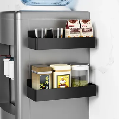 Strong Magnetic Shelves 2 Layers Black White Storage Rack Kitchen Plastic Spice Seasoning Organizer for Refrigerator Strong Magnetic Shelves 2 Layers Black White Storage Rack Kitchen Plastic Spice Seasoning Organizer for Refrigerator