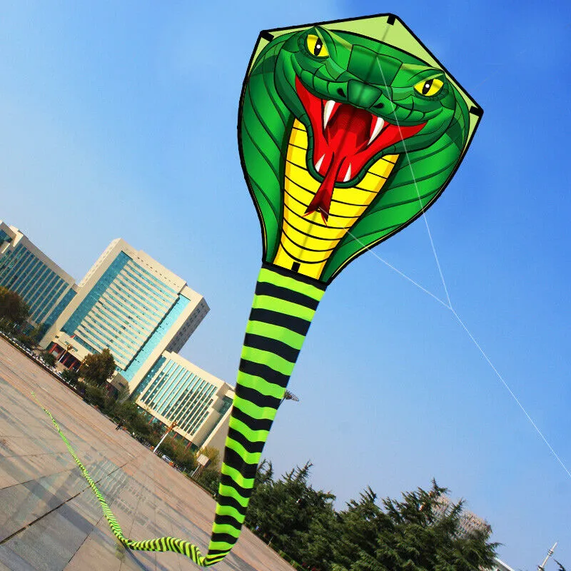 Strong Snake With Long Colorful Tail Huge Beginner Snake Kites for Kids And Adults Come With String And Handle