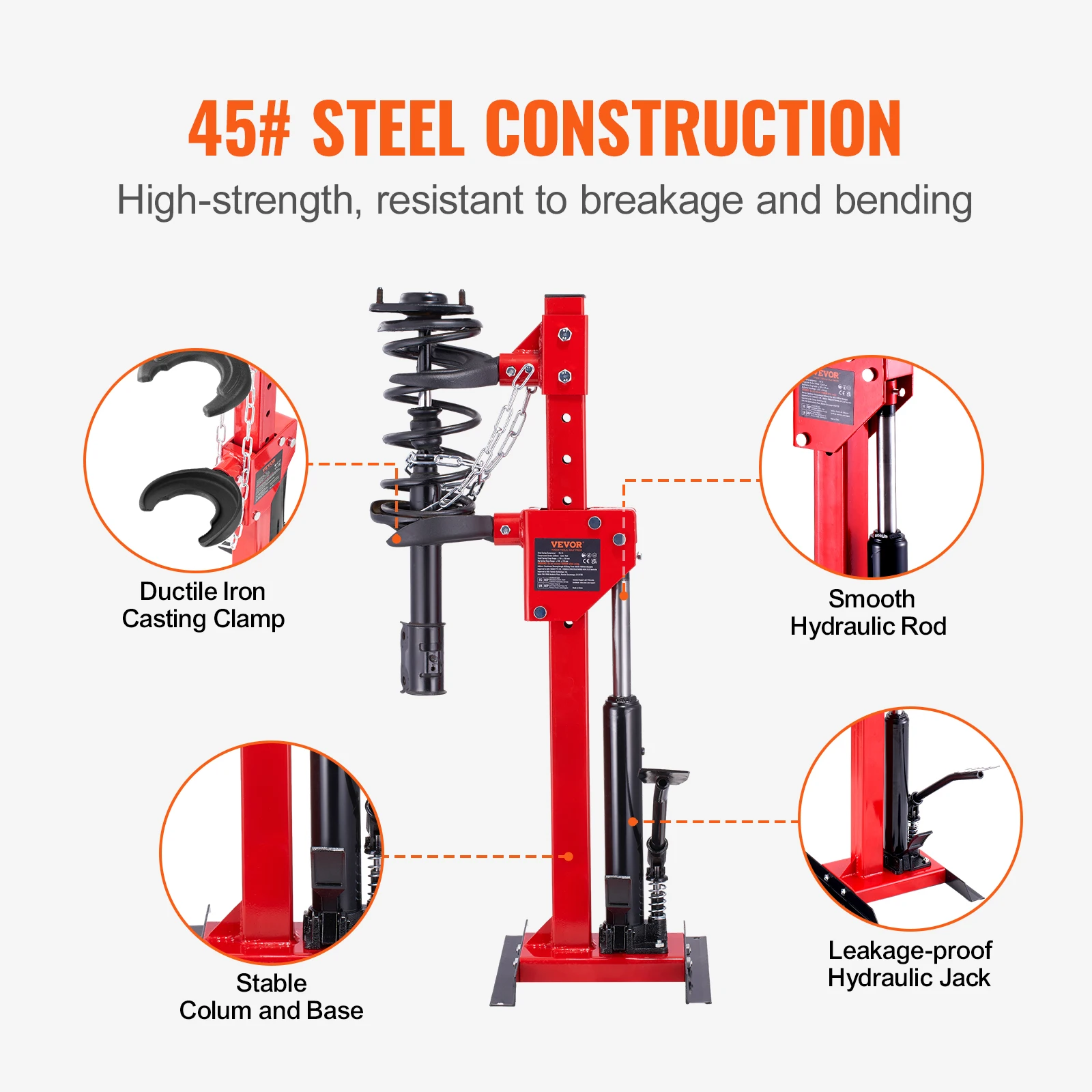 Strut Spring Compressor 4.5 Ton / 9920 LBS Hydraulic Jack 1 Ton Rated Compression Force Auto Strut Coil Spring Strut Spring Compressor 4.5 Ton / 9920 LBS Hydraulic Jack 1 Ton Rated Compression Force Auto Strut Coil Spring
