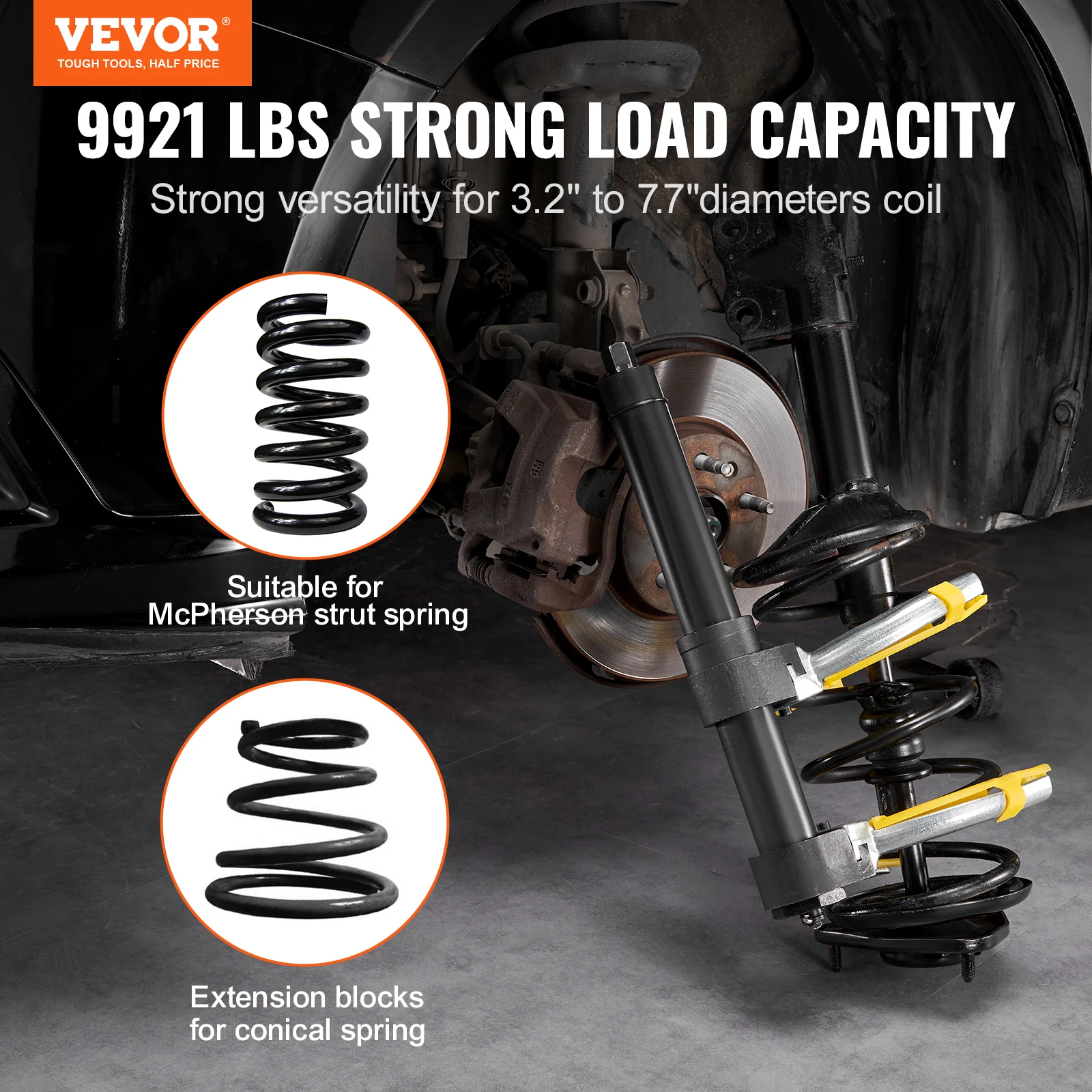 Strut Spring Compressor Macpherson Strut Spring Compressor Kit Interchangeable Fork Strut Coil Extractoror Remover Tool Strut Spring Compressor Macpherson Strut Spring Compressor Kit Interchangeable Fork Strut Coil Extractoror Remover Tool