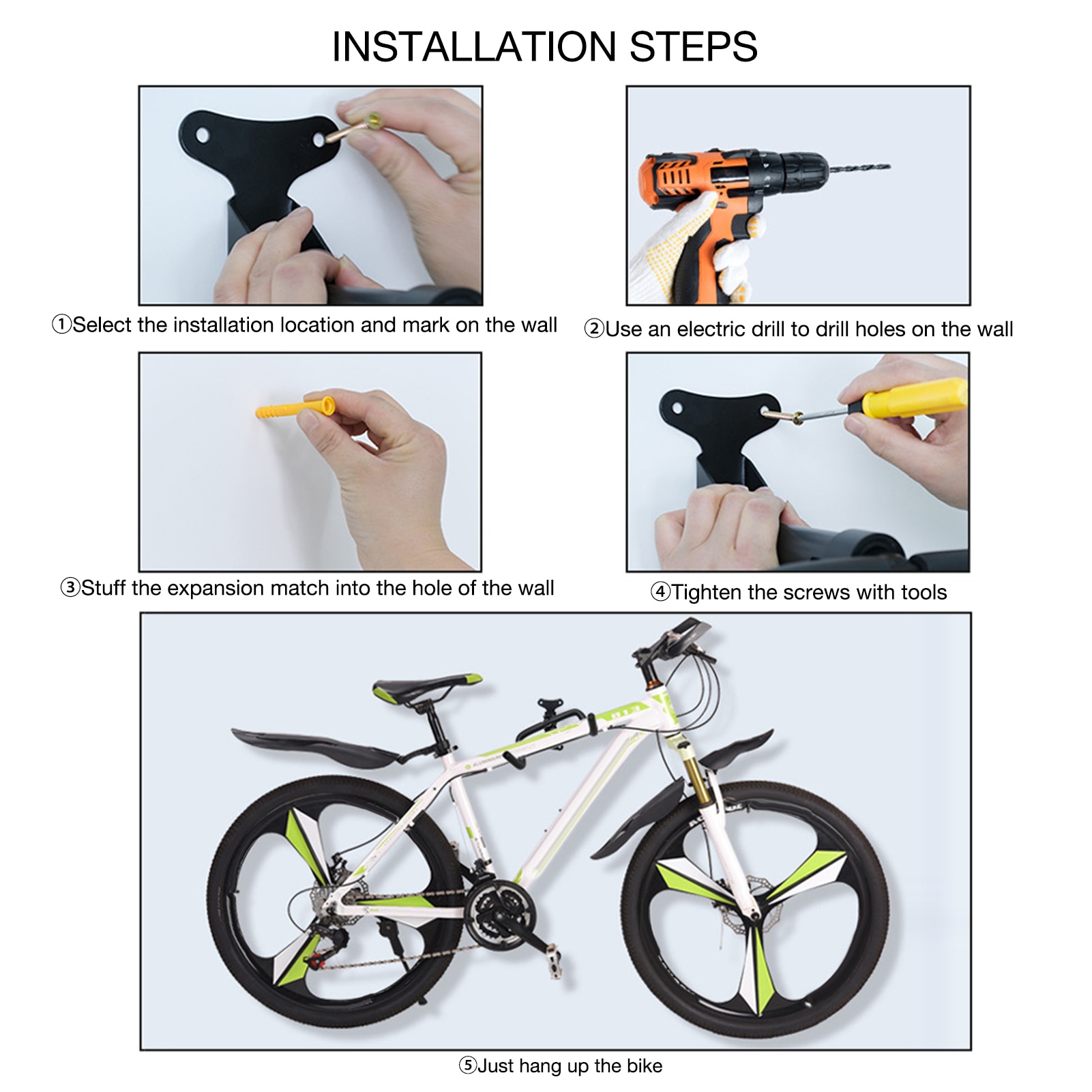 Sturdy Wall Mount Bicycle Hook