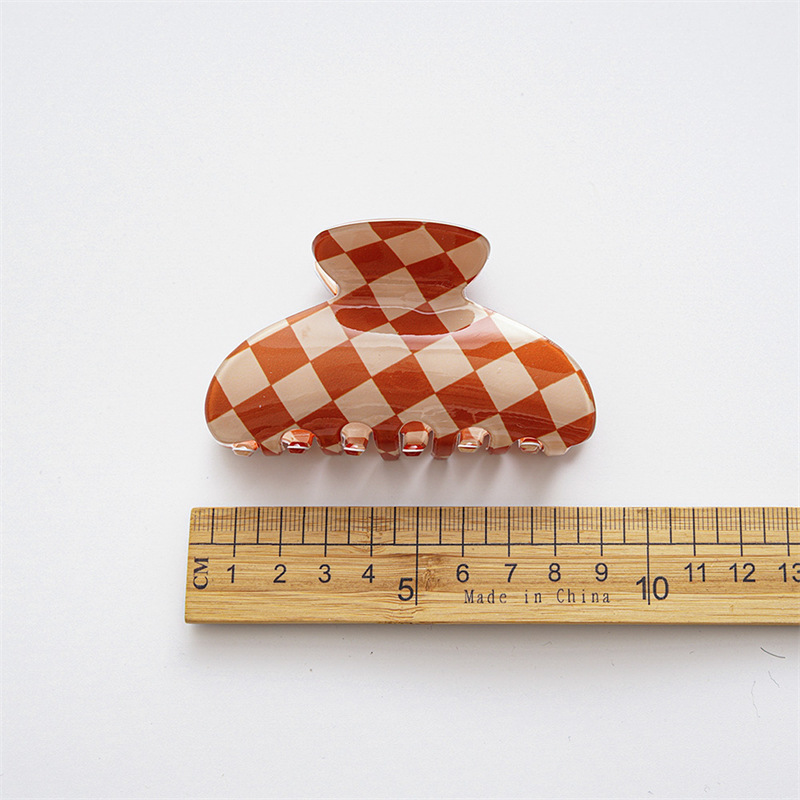 Stylish Checkered Hair Claw Accessory