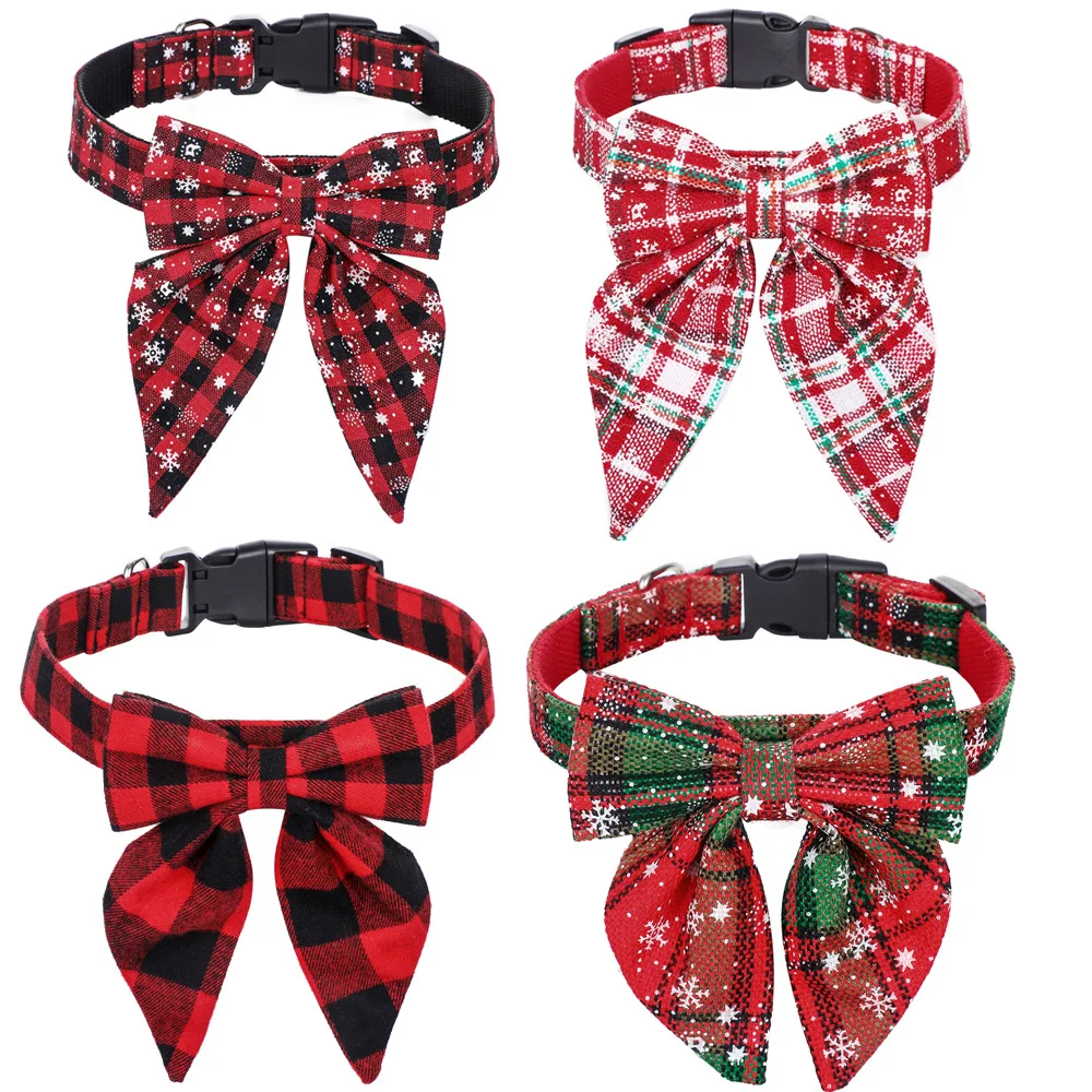Stylish Christmas Dog Collar with Bow Stylish Christmas Dog Collar with Bow