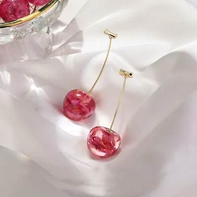 Stylish Crystal Cherry Dangle Earrings (2 pcs) Stylish Crystal Cherry Dangle Earrings (2 pcs)