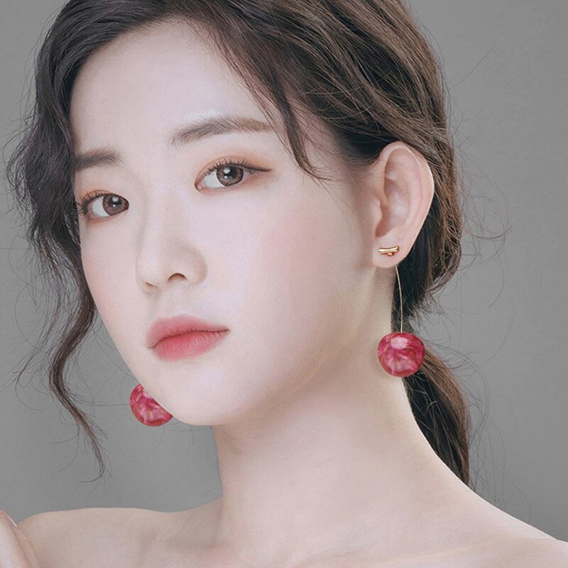 Stylish Crystal Cherry Dangle Earrings (2 pcs) Stylish Crystal Cherry Dangle Earrings (2 pcs)