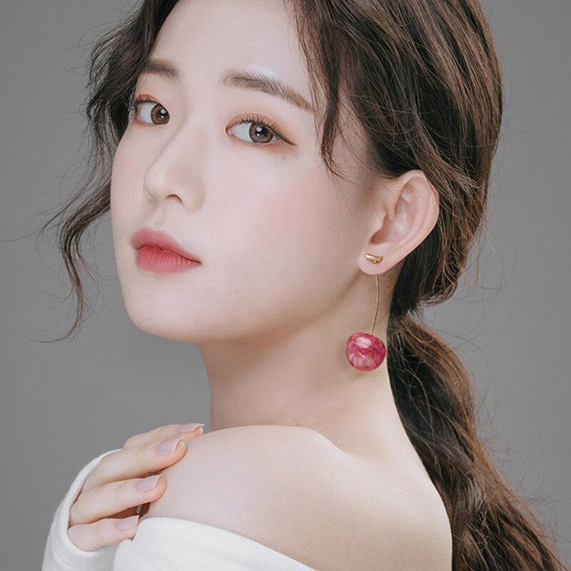 Stylish Crystal Cherry Dangle Earrings (2 pcs) Stylish Crystal Cherry Dangle Earrings (2 pcs)