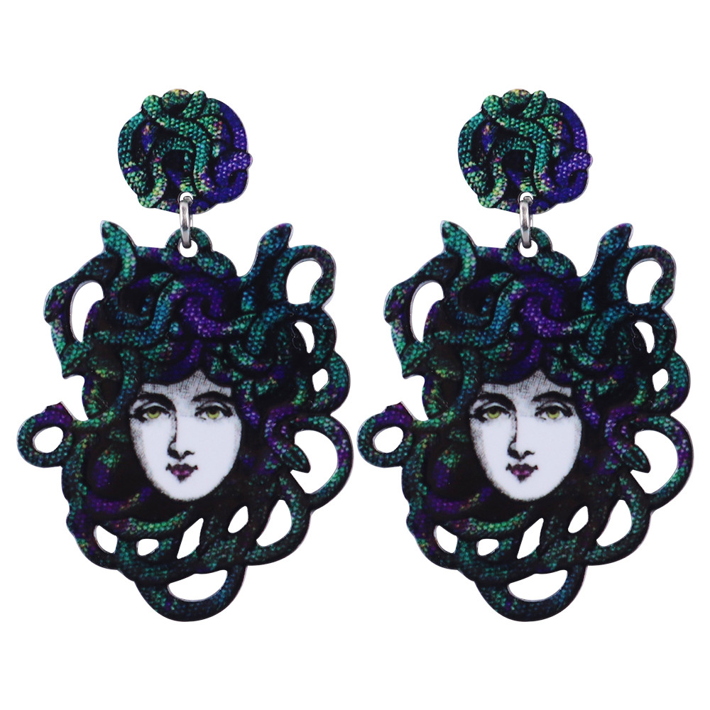Stylish Dangling Medusa Earrings (2 pcs)