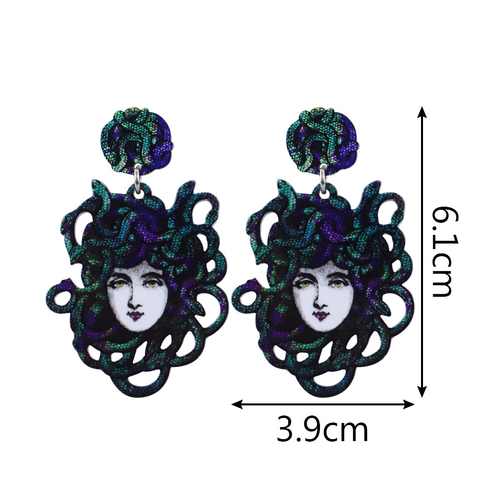 Stylish Dangling Medusa Earrings (2 pcs)