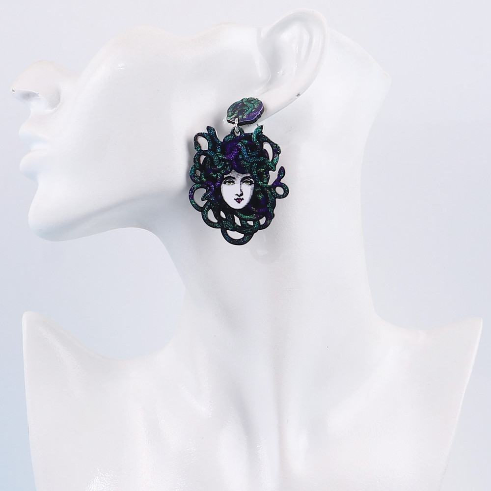 Stylish Dangling Medusa Earrings (2 pcs)