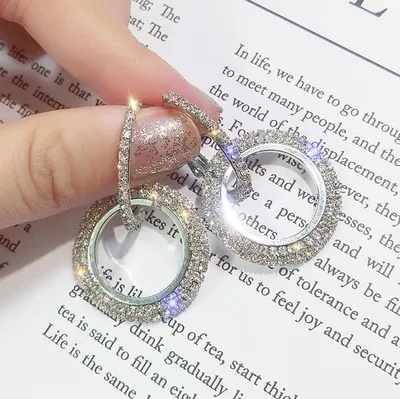 Stylish Earrings Ladies Crystal Jewelry
