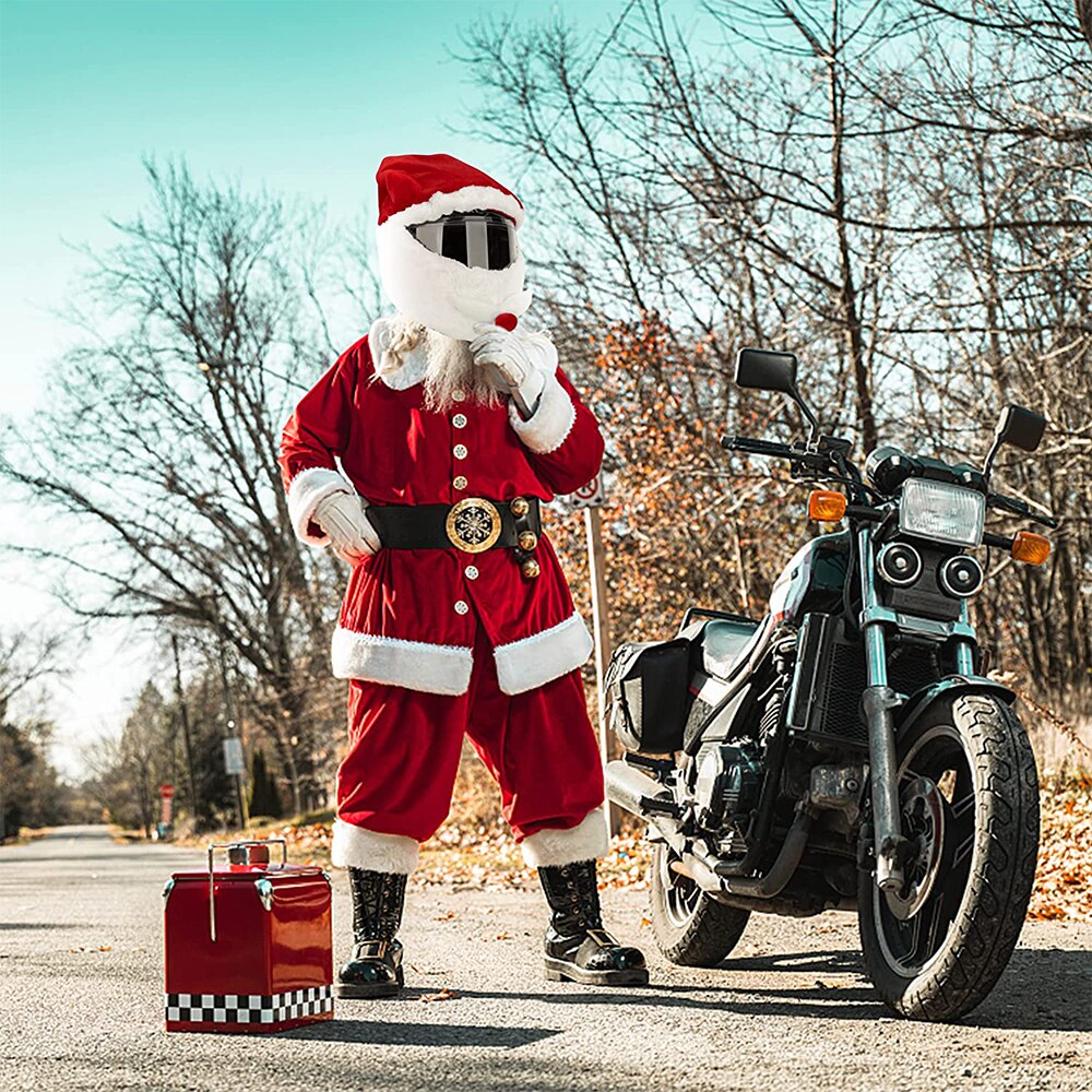 Stylish Flannel Santa Helmet Cover