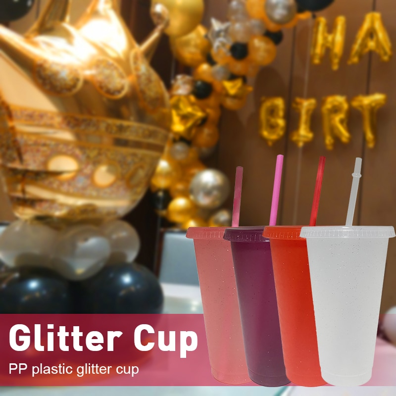 Stylish Glitter Straw Cup Reusable Drinkware Stylish Glitter Straw Cup Reusable Drinkware