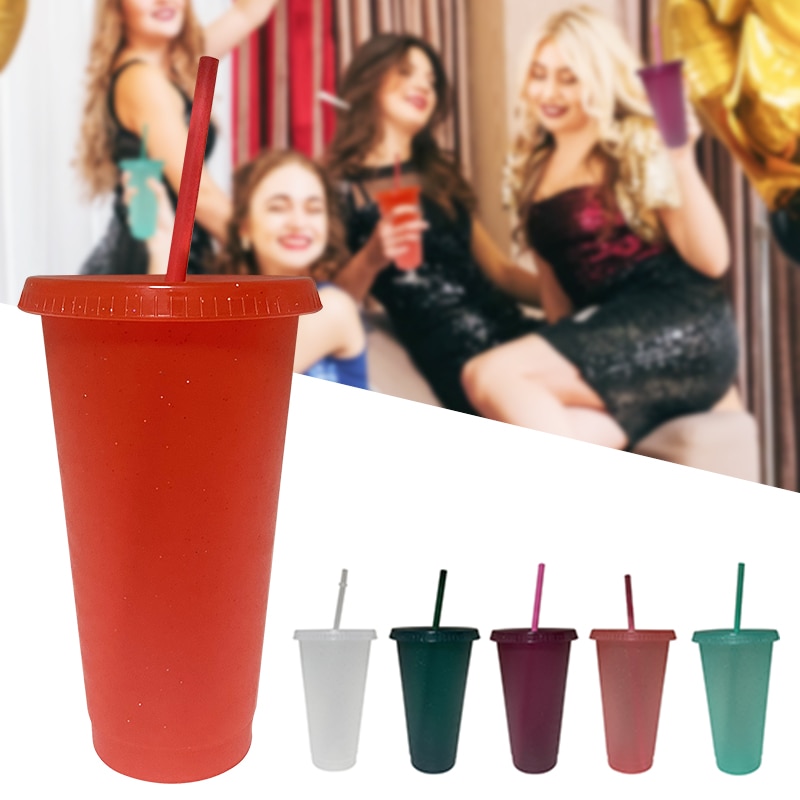 Stylish Glitter Straw Cup Reusable Drinkware Stylish Glitter Straw Cup Reusable Drinkware