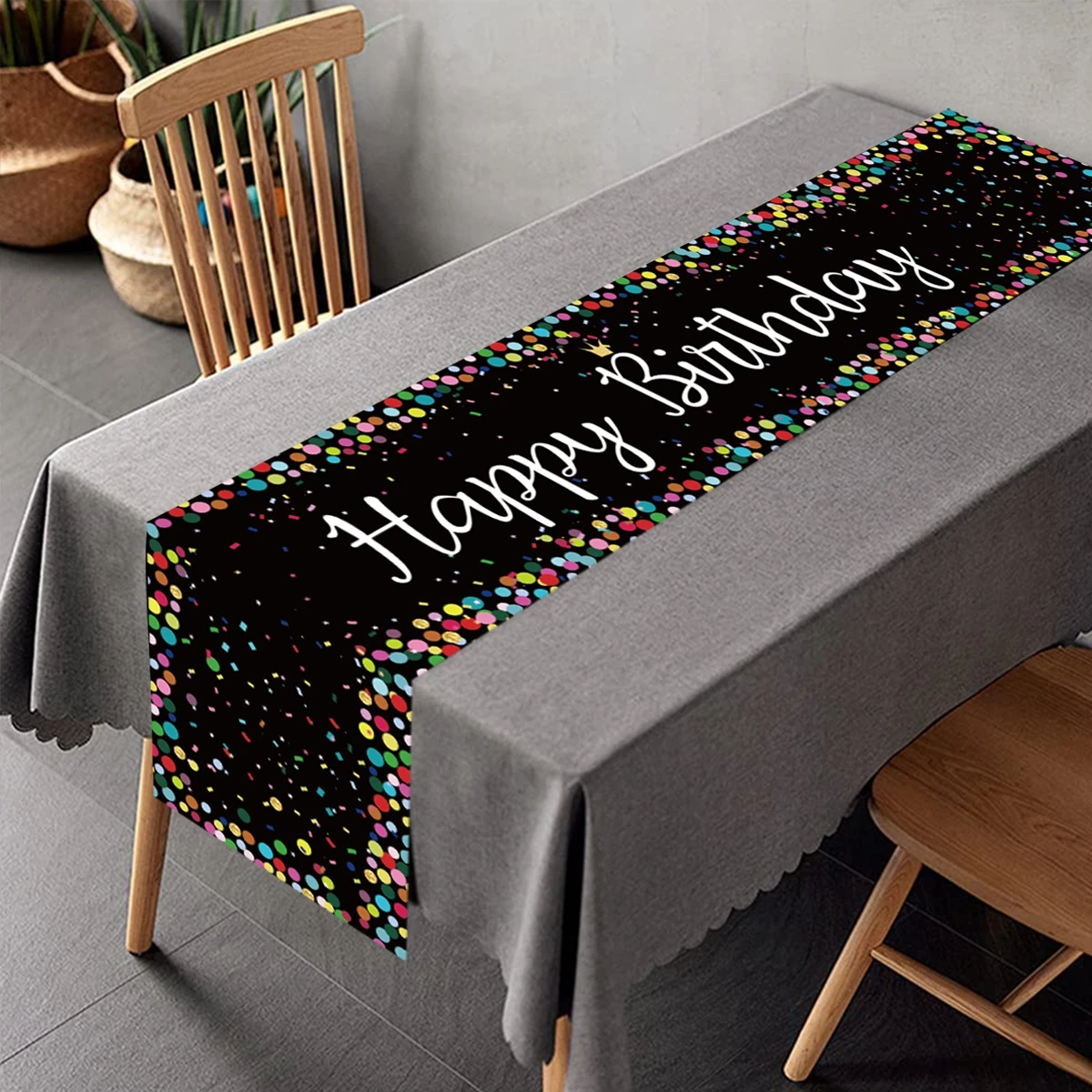 Stylish Happy Birthday Table Runner Stylish Happy Birthday Table Runner
