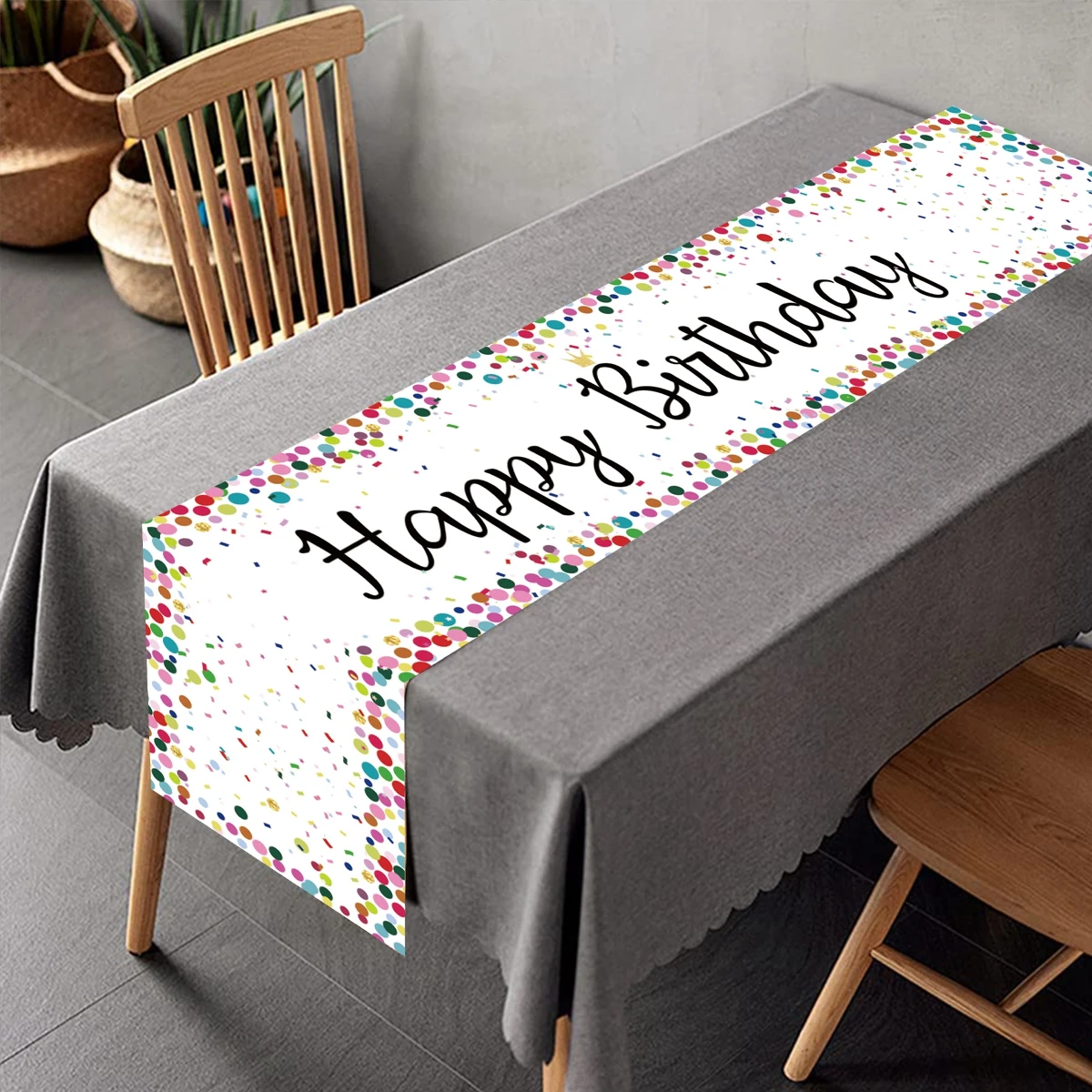 Stylish Happy Birthday Table Runner Stylish Happy Birthday Table Runner
