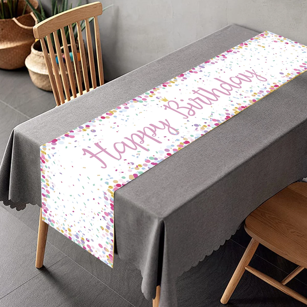 Stylish Happy Birthday Table Runner Stylish Happy Birthday Table Runner
