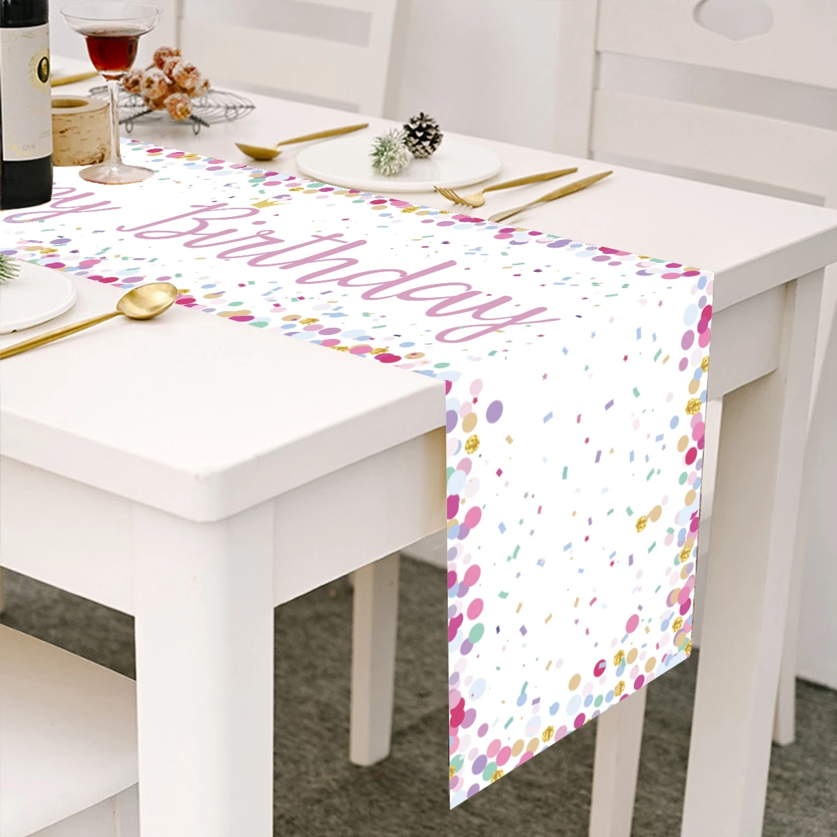 Stylish Happy Birthday Table Runner Stylish Happy Birthday Table Runner