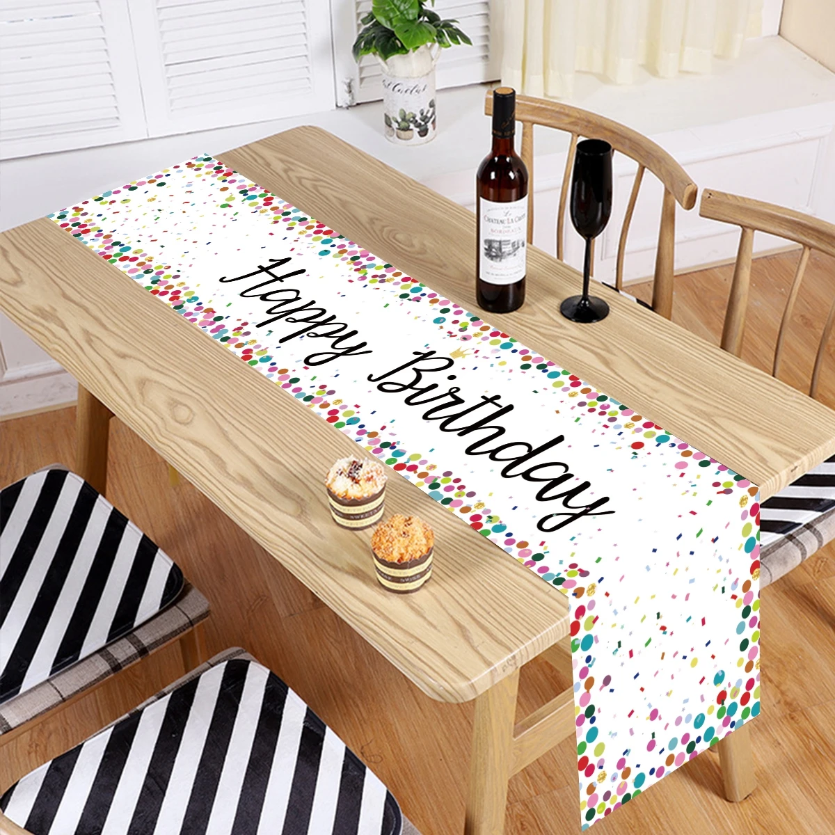 Stylish Happy Birthday Table Runner Stylish Happy Birthday Table Runner